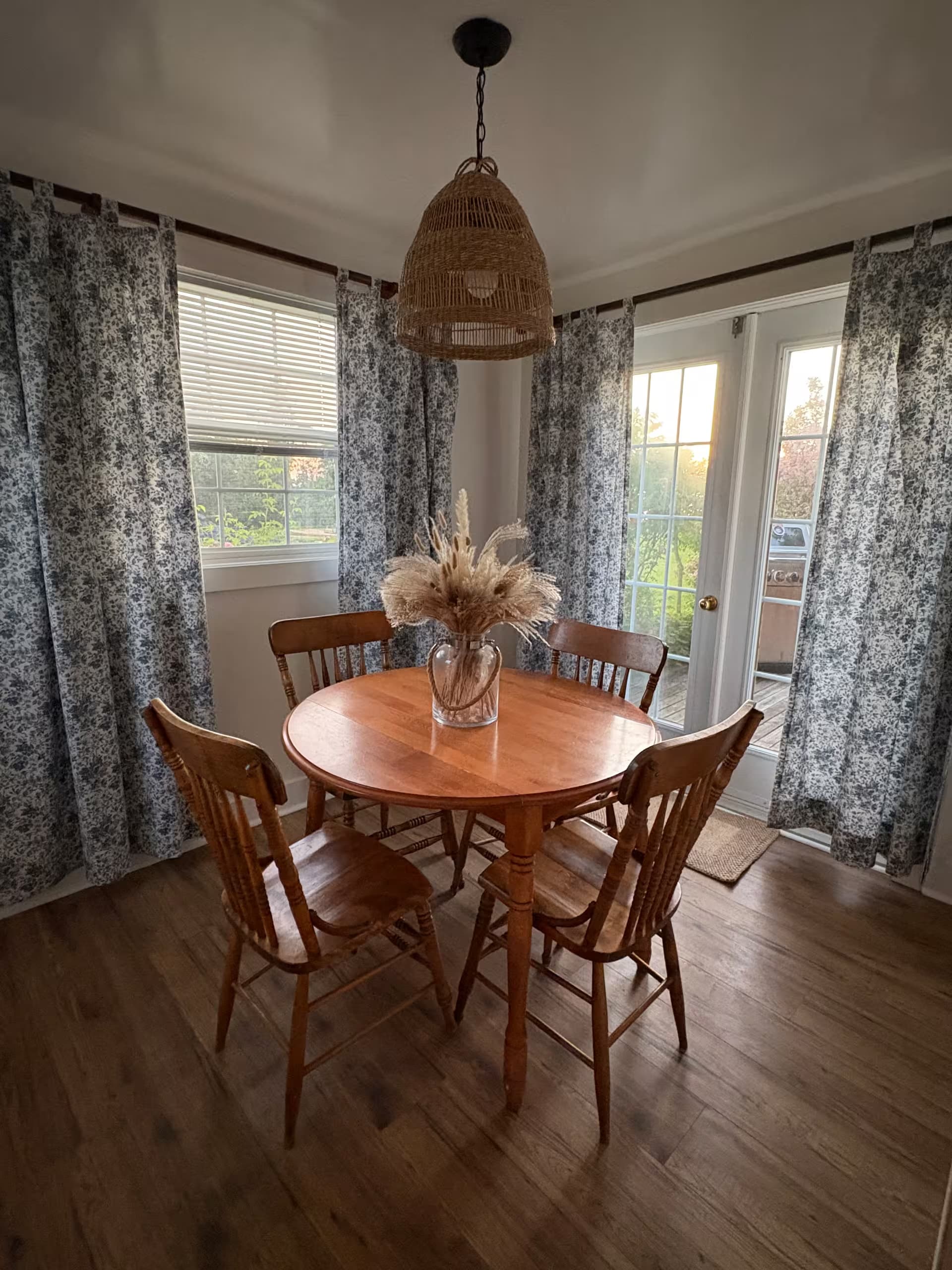 Dining nook with sunset light